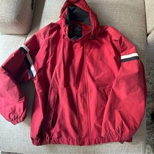 Red Nautica Hooded Rain Jacket